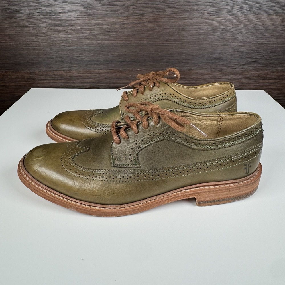 FRYE Wingtip Oxford Dress Shoes James Men's 8 B - Green - Made in Mexico
